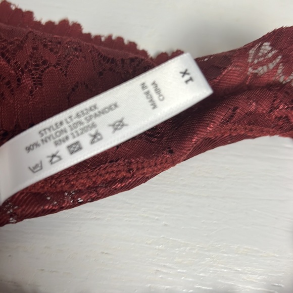 Plus Fired Brick Bralette Hourglass Back Lace w. Pads New pull on  1X, 2X, 3X - Picture 5 of 13